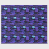Lotus Flower Paars Blue Turquoise Floral Pattern Cadeaupapier (Vlak)