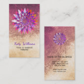 Lotus Flower Paars Yoga Meditation Holistic Visitekaartje (Voorkant / Achterkant)