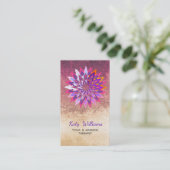 Lotus Flower Paars Yoga Meditation Holistic Visitekaartje (Staand voorkant)