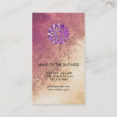 Lotus Flower Paars Yoga Meditation Holistic Visitekaartje (Achterkant)