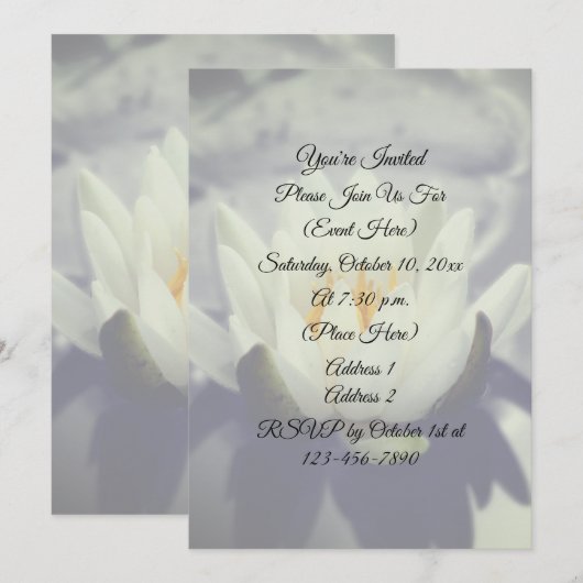 Lotus Flower Party Kaart (Voorkant / Achterkant)