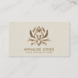 Lotus Flower - pastelgoud op canvas Visitekaartje