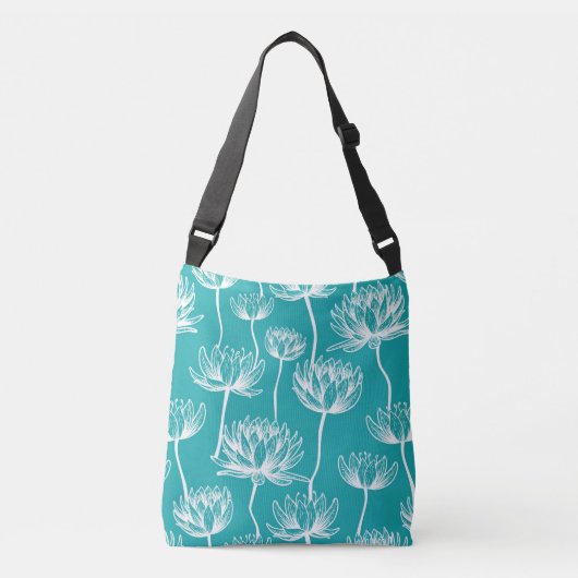 Lotus Flower-patroon Crossbody Tas (Voorkant)