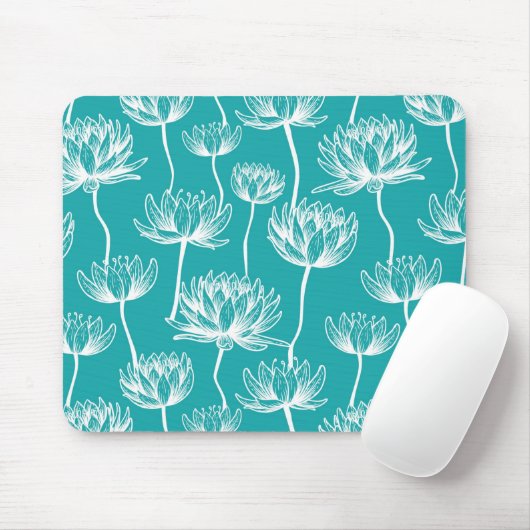 Lotus Flower-patroon Muismat (Met muis)