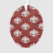 Lotus flower patroon - rode marmer en goud ornament (voorkant)