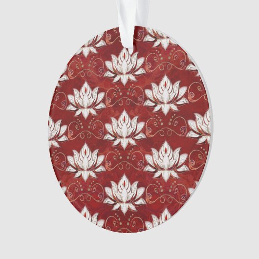 Lotus flower patroon - rode marmer en goud ornament (voorkant)