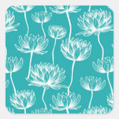 Lotus Flower-patroon Vierkante Sticker (Voorkant)