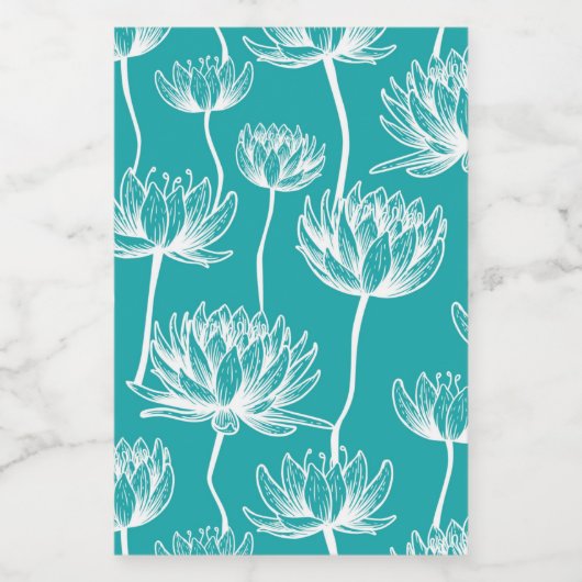 Lotus Flower-patroon Voedselcontainer Etiket (Enkel label)