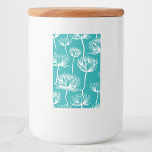 Lotus Flower-patroon Voedselcontainer Etiket