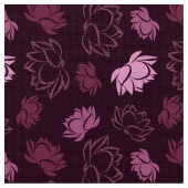 Lotus Flower Pattern in Bourgogne kleur Stof (Close Up)