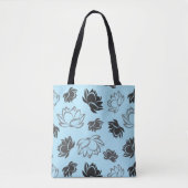 Lotus Flower Pattern in Grey Color Tote Bag (Voorkant)
