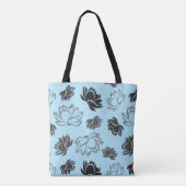 Lotus Flower Pattern in Grey Color Tote Bag (Achterkant)