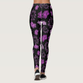 Lotus Flower Pattern in Paarse kleur Leggings (Achterkant)