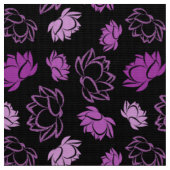 Lotus Flower Pattern in Paarse kleur Stof (Close Up)