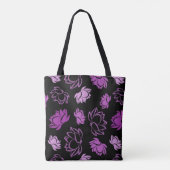 Lotus Flower Pattern in Paarse kleur Tote Bag (Achterkant)