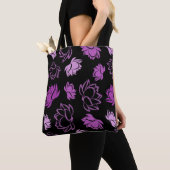 Lotus Flower Pattern in Paarse kleur Tote Bag (Dichtbij)