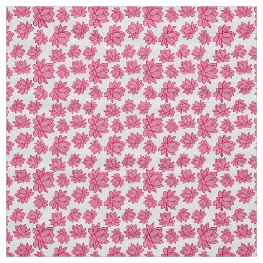 Lotus Flower Pattern in roze kleur Stof (Swatch)