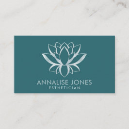 Lotus Flower - Pearl Powder Blue Green Visitekaartje