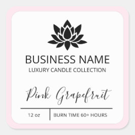 Lotus Flower Pink Border Soy Candle Product Labels