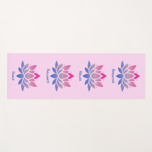 Lotus flower pink double sided yogamat (Voorkant (horizontaal))