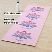 Lotus flower pink double sided yogamat