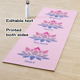 Lotus flower pink double sided yogamat
