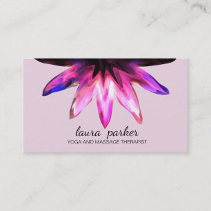 Lotus Flower Pink Waterverf Yoga Healing Massage Visitekaartje