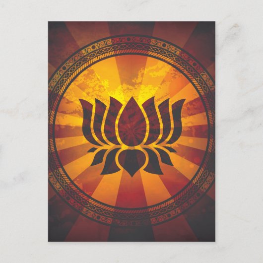 Lotus Flower Print Briefkaart (Voorkant)