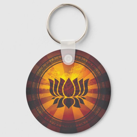  Lotus Flower Print Sleutelhanger (Voorkant)
