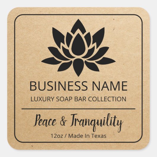 Lotus Flower productetiketten Vierkante Sticker (Voorkant)