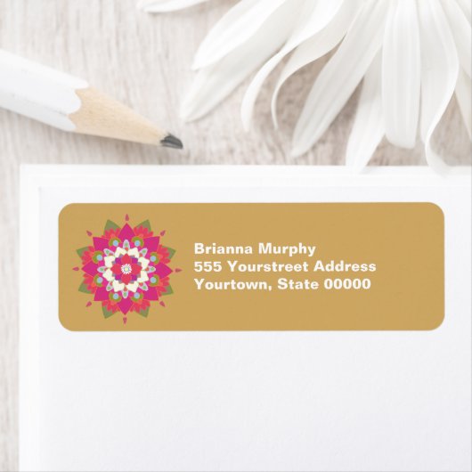 Lotus Flower Return-adreslabels Etiket (Insitu)