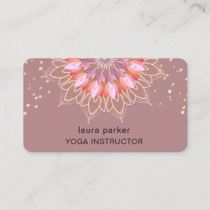 Lotus Flower Roos Gold Elegant Yoga Meditatie Visitekaartje