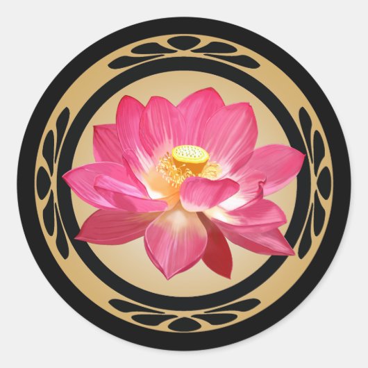 Lotus Flower Round Sticker (Voorkant)