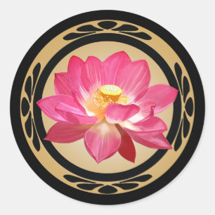 Lotus Flower Round Sticker