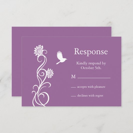 Lotus Flower RSVP (donker paars) (Voorkant / Achterkant)