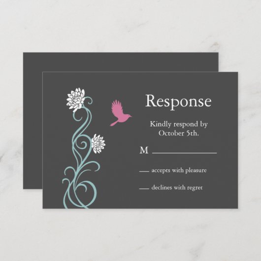 Lotus Flower RSVP (grijs) (Voorkant / Achterkant)