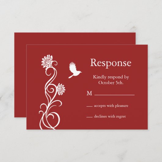 Lotus Flower RSVP (rood) (Voorkant / Achterkant)