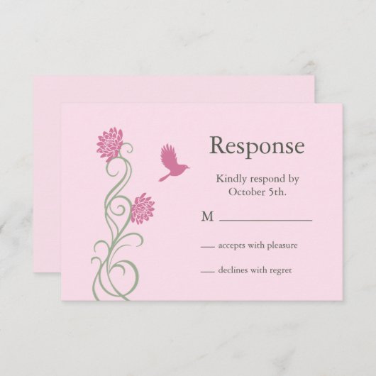 Lotus Flower RSVP (roze) (Voorkant / Achterkant)