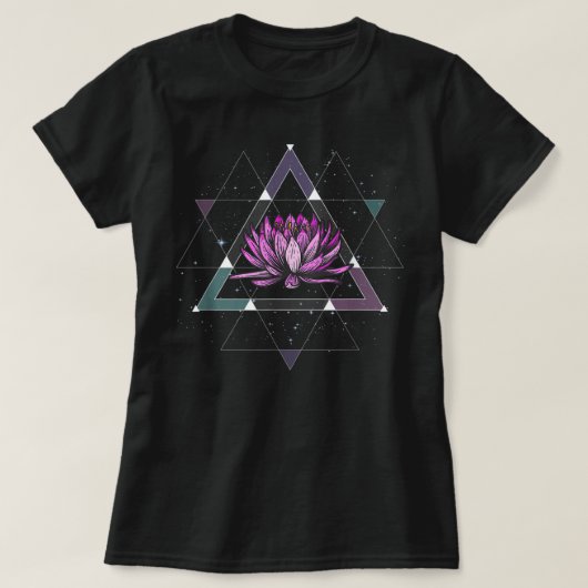 Lotus Flower Sacred Geometry Yoga Meditation Spiri T-shirt (Design voorkant)