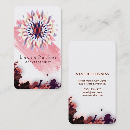 Lotus Flower Splatter Yoga Meditation Holistic Visitekaartje (Voorkant / Achterkant)