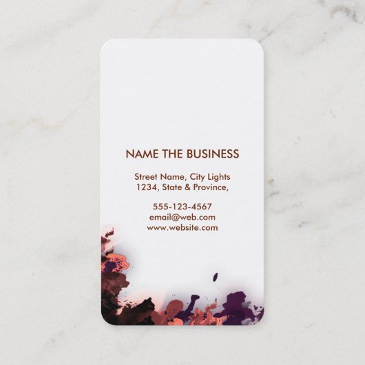 Lotus Flower Splatter Yoga Meditation Holistic Visitekaartje (Achterkant)