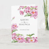 Lotus Flower Taj Mahal Indian Wedding Programma (Voorkant)