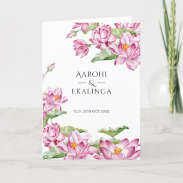 Lotus Flower Taj Mahal Indian Wedding Programma