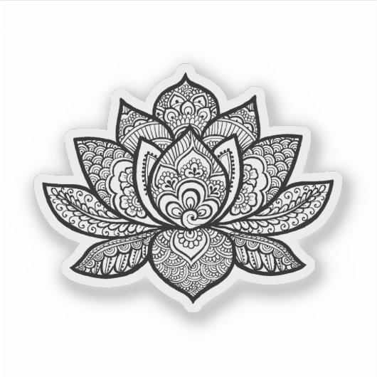 Lotus Flower tattoo ontwerp sticker (Voorkant)