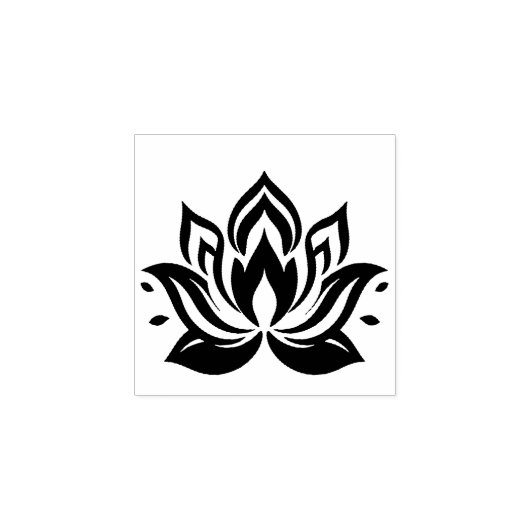 LOTUS FLOWER-teken Rubberstempel (Afrduk)
