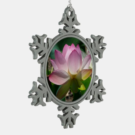 Lotus Flower Tin Sneeuwvlok Ornament (Links)