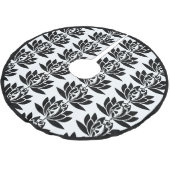 Lotus Flower Tree Zen Yoga Black White Kerstboom Rok (Gekanteld)