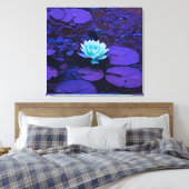 Lotus Flower Turquoise Paarse Vijver Zen Canvas Afdruk (Insitu (Slaapkamer))