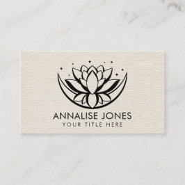 Lotus flower vorm en maan op Canvas Visitekaartje