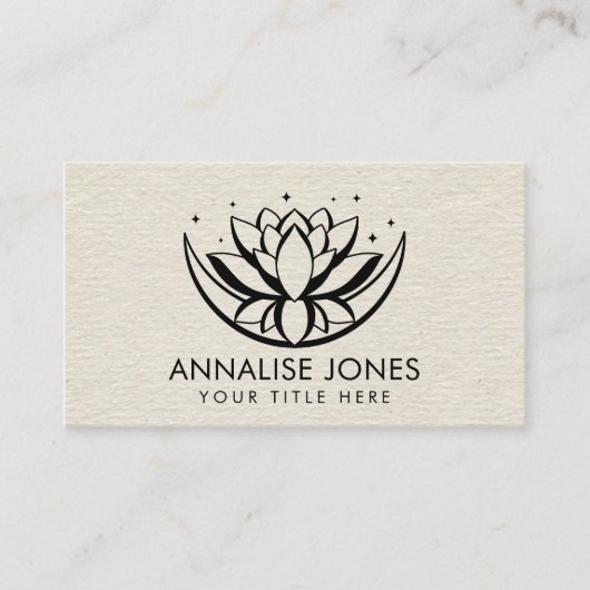 Lotus flower vorm en maan op Canvas Visitekaartje (Voorkant)